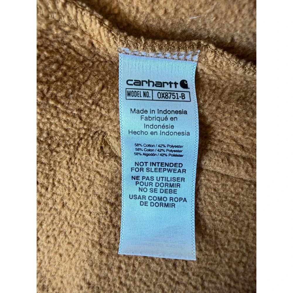 Carhartt Kids baby Orange Brown Full Zip Hooded Fleece Coverall Jumpsuit‎ 9M